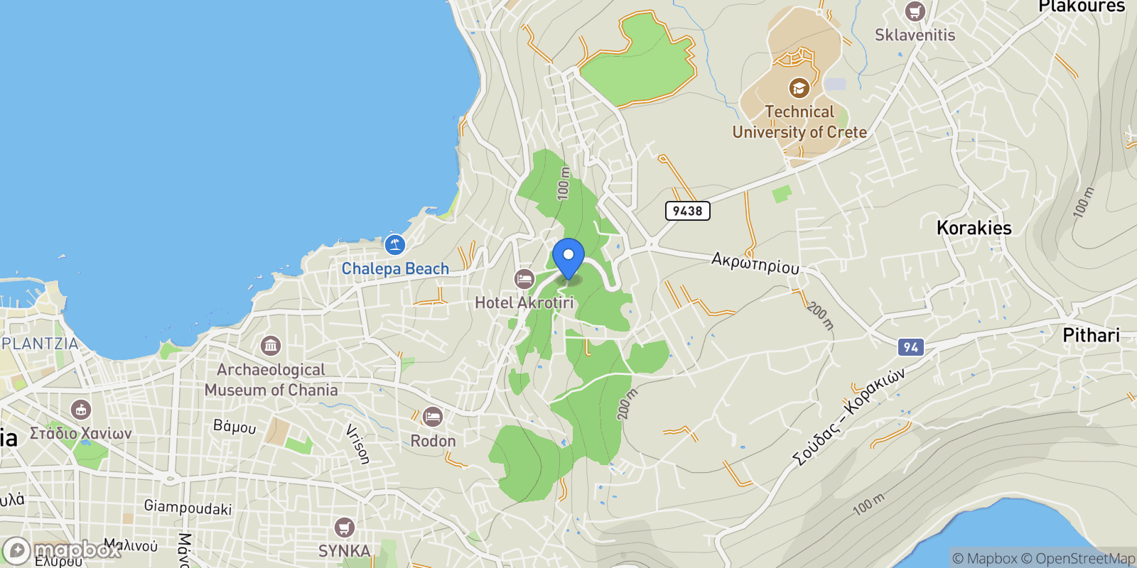 Map showing Crete, Greece.