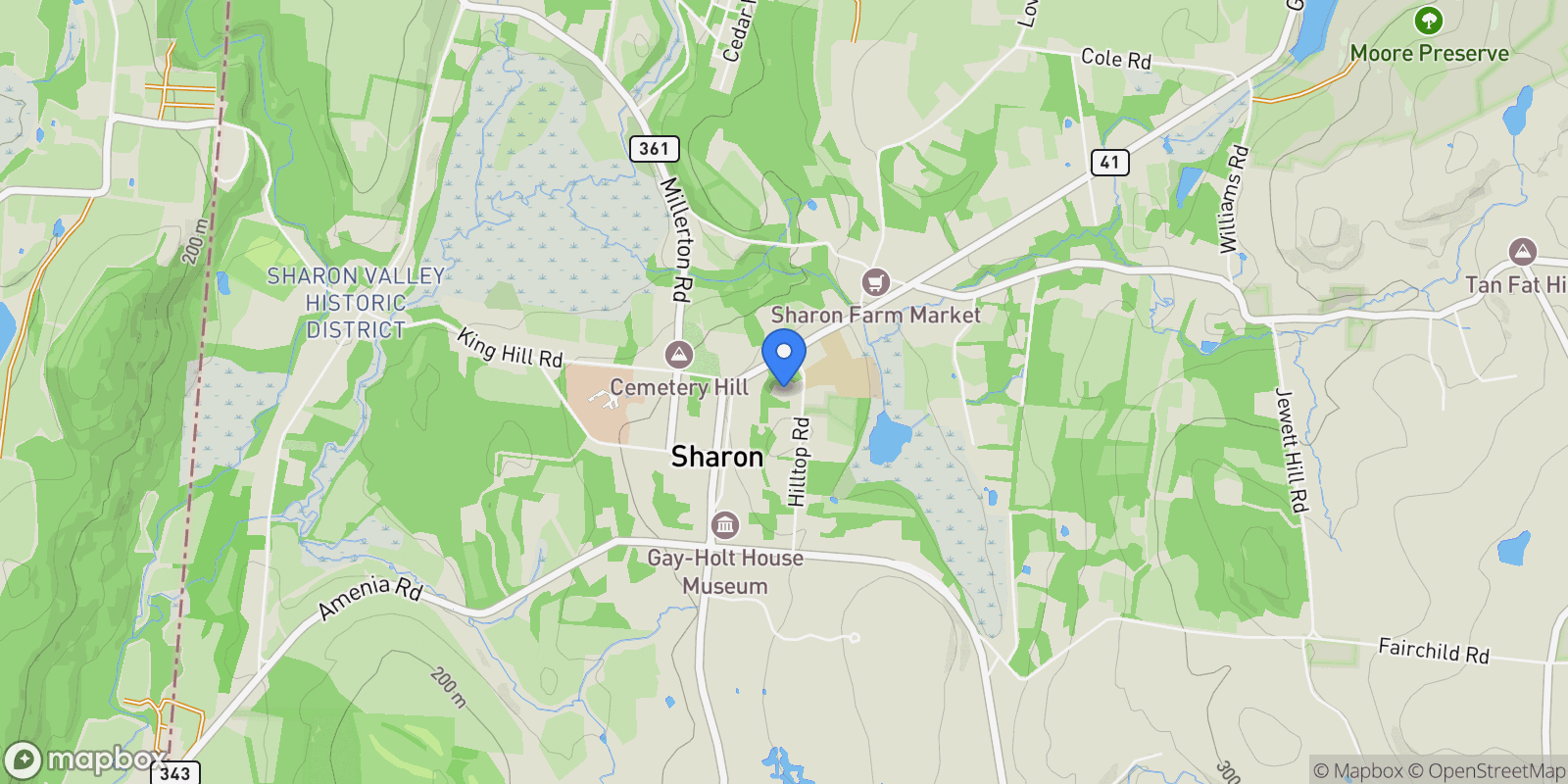 Map showing 79 Hilltop Road, Sharon, CT 06069, Sharon, Connecticut, United States.