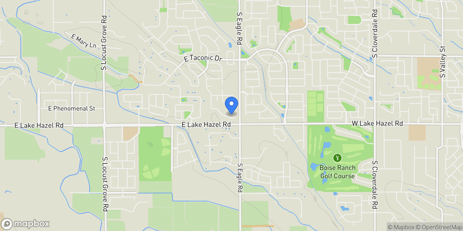 Map showing 3024 E Parulo Drive, Meridian, ID, 83642, USA, Meridian, Idaho, United States.