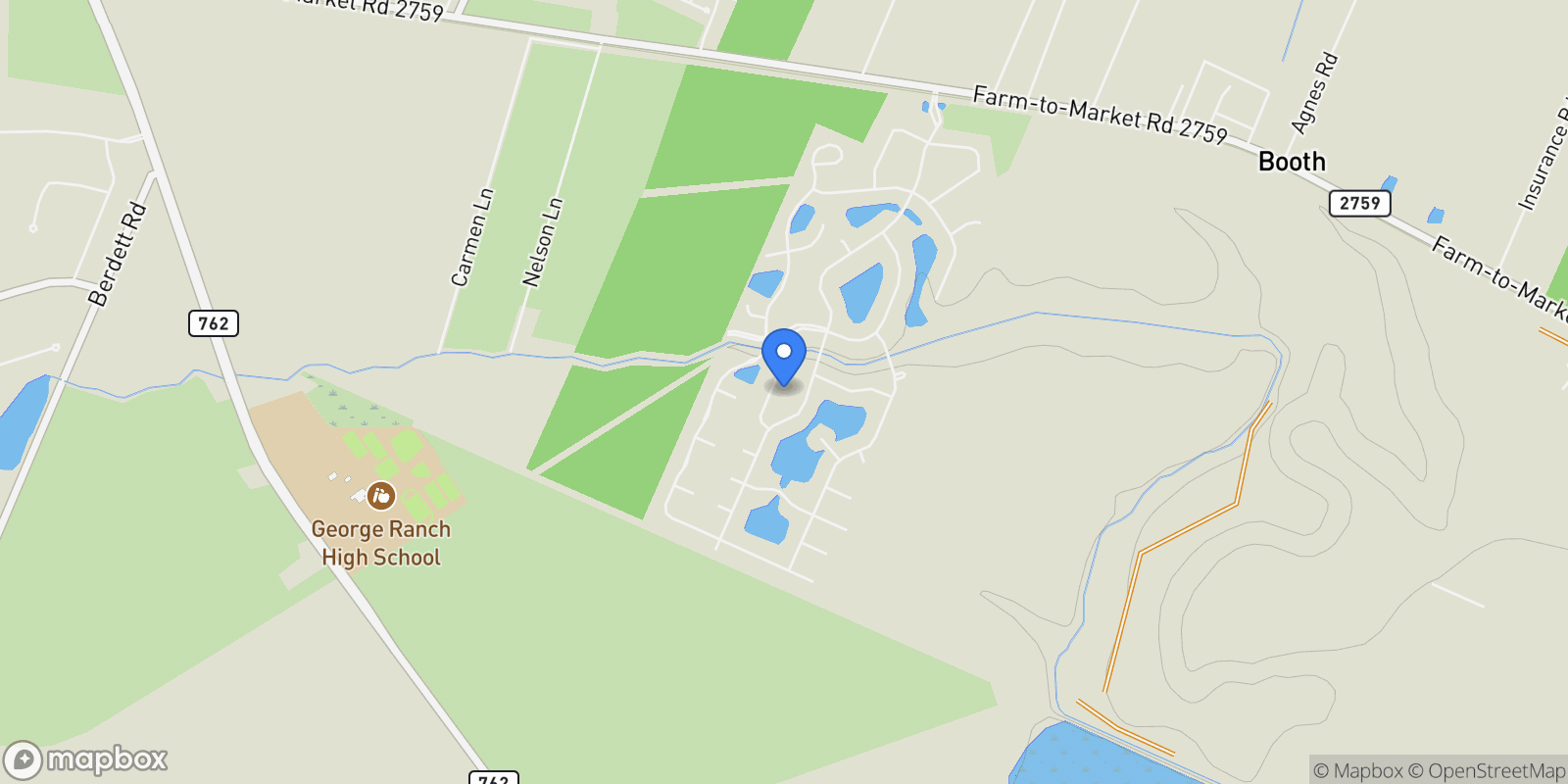 Map showing 8819 Aubrey Lane, Rosenberg, Texas, United States.