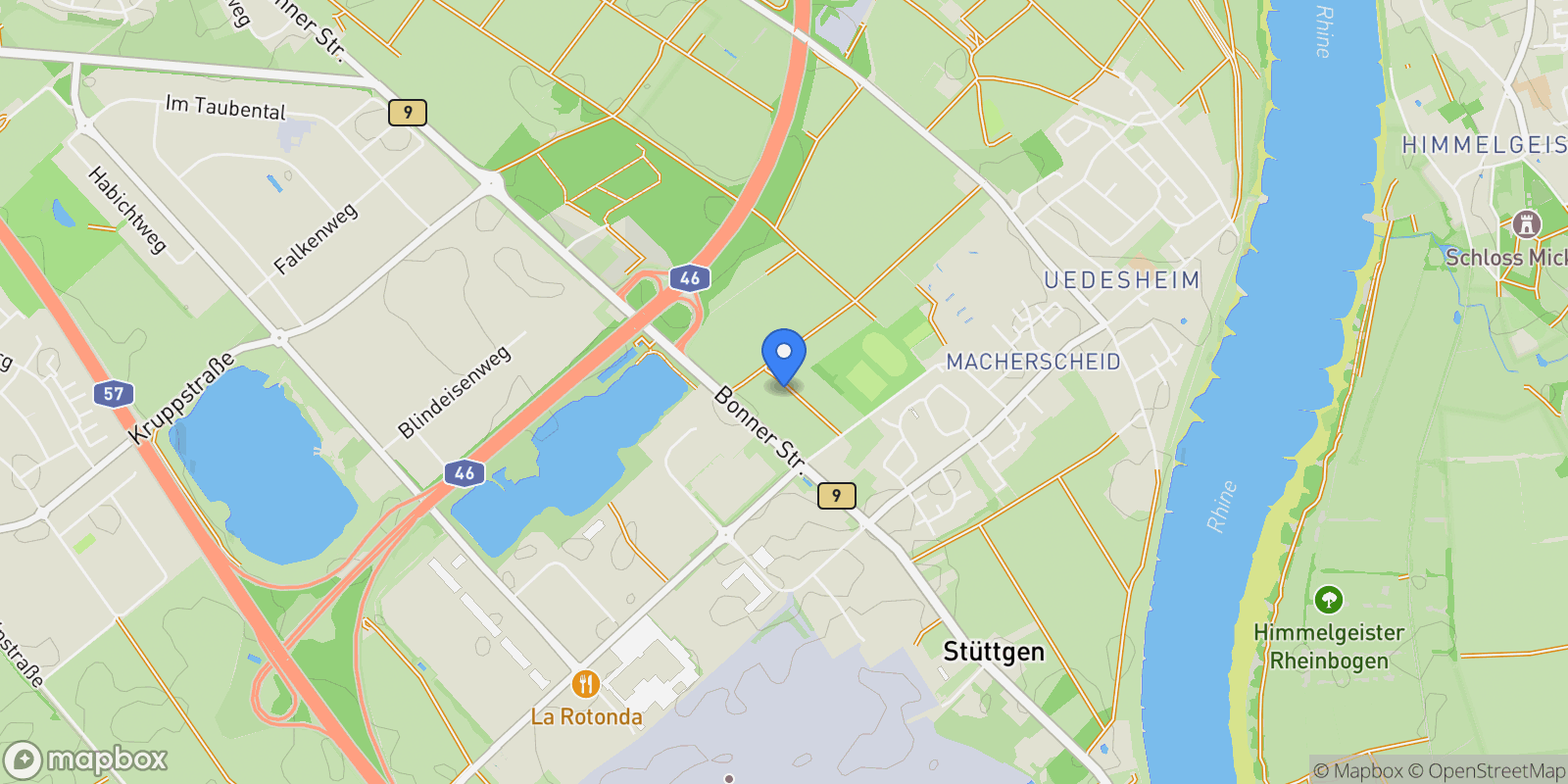 Map showing Neuss, North Rhine-Westphalia, Germany.