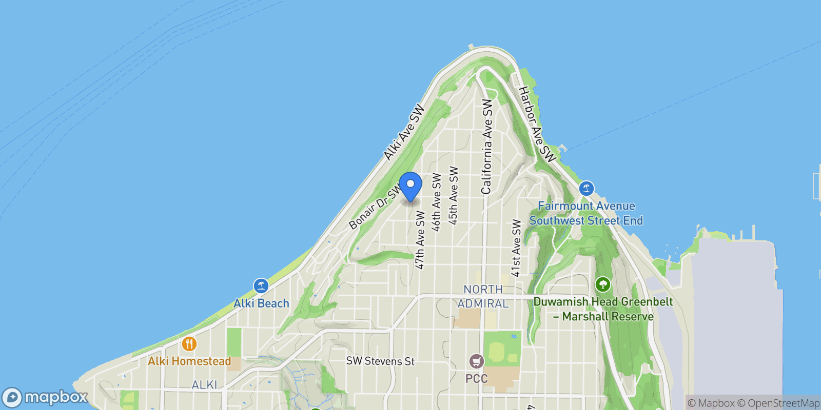 Map showing 1914 48th Avenue SW, Seattle, WA, 98116, Seattle, Washington, United States.