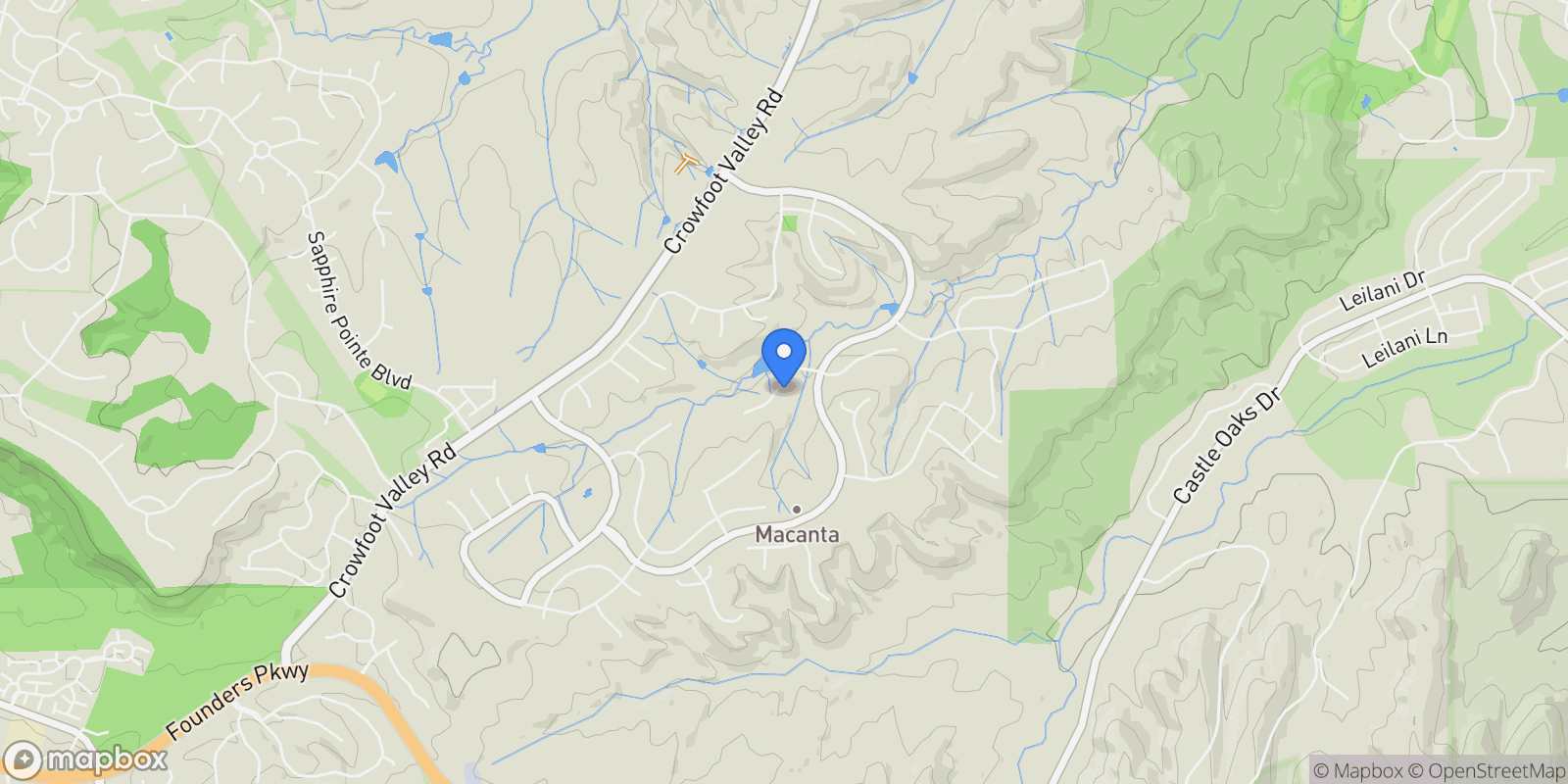 Map showing 3418 Backdrop Court, Castle Rock, Colorado, United States.