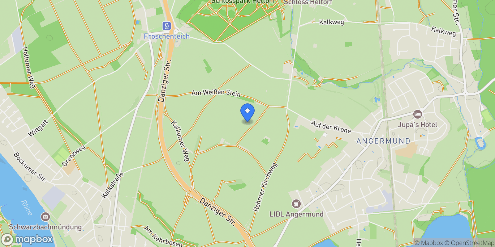 Map showing Düsseldorf, North Rhine-Westphalia, Germany.