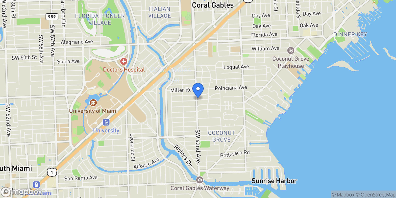 Map showing 4185 Ventura Ave, Miami, Florida, United States.