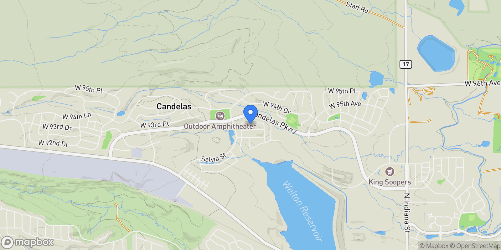 Map showing 16616 W 93rd Place, Arvada, Colorado, United States.