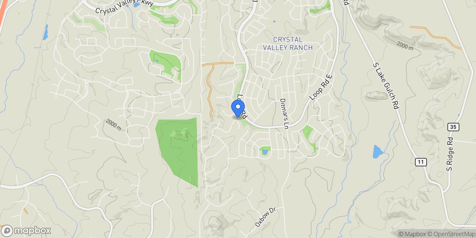 Map showing 5582 Farrier Point, Castle Rock, Colorado, United States.