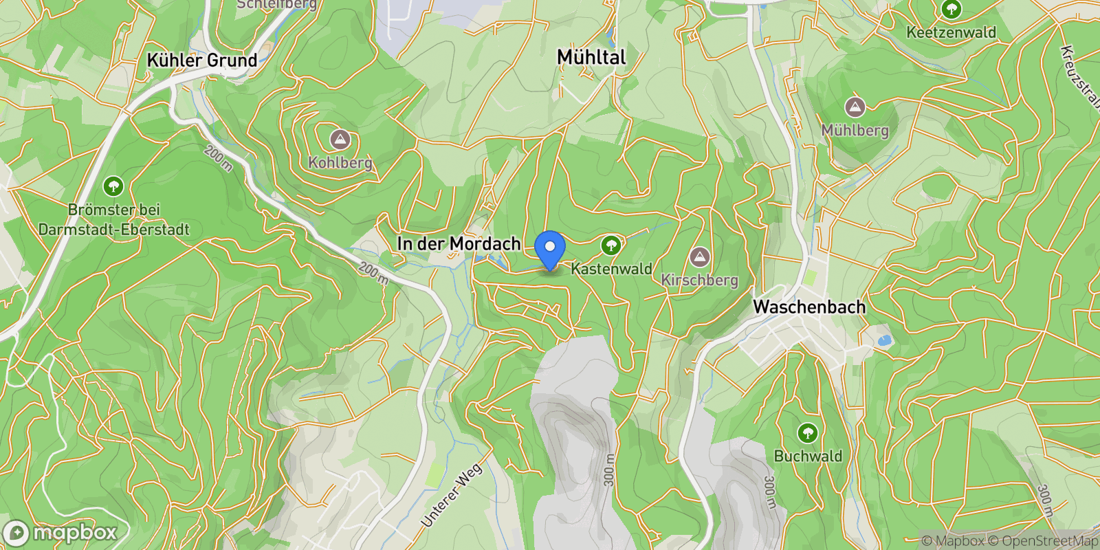 Map showing Mühltal, Hessen, Germany.