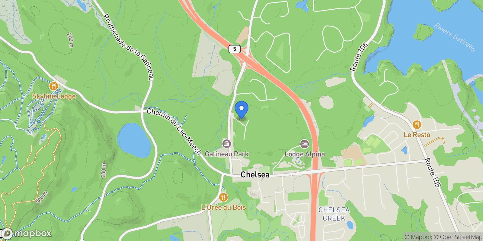 Map showing Chelsea, QC, J9B1S1, CANADA, Chelsea, Quebec, Canada.