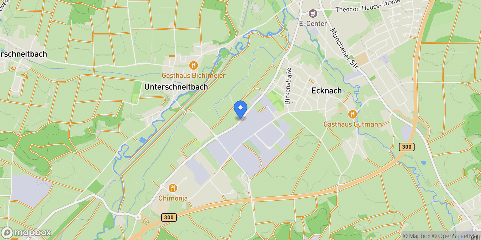 Map showing Aichach, Bavaria, Germany.