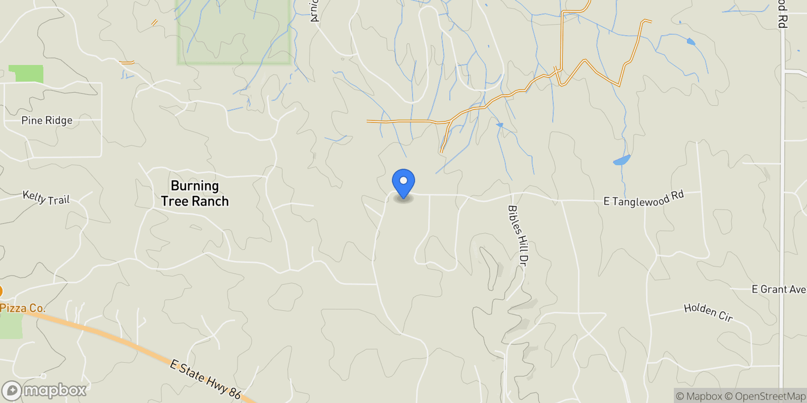Map showing 9212 Tanglewood Road, Franktown, Colorado, United States.