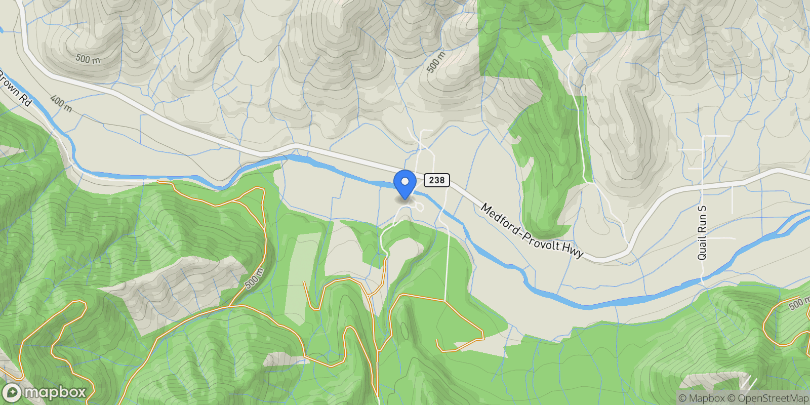 Map showing 11777 Highway 238, Jacksonville, OR, 97530, USA, Applegate, Oregon, United States.