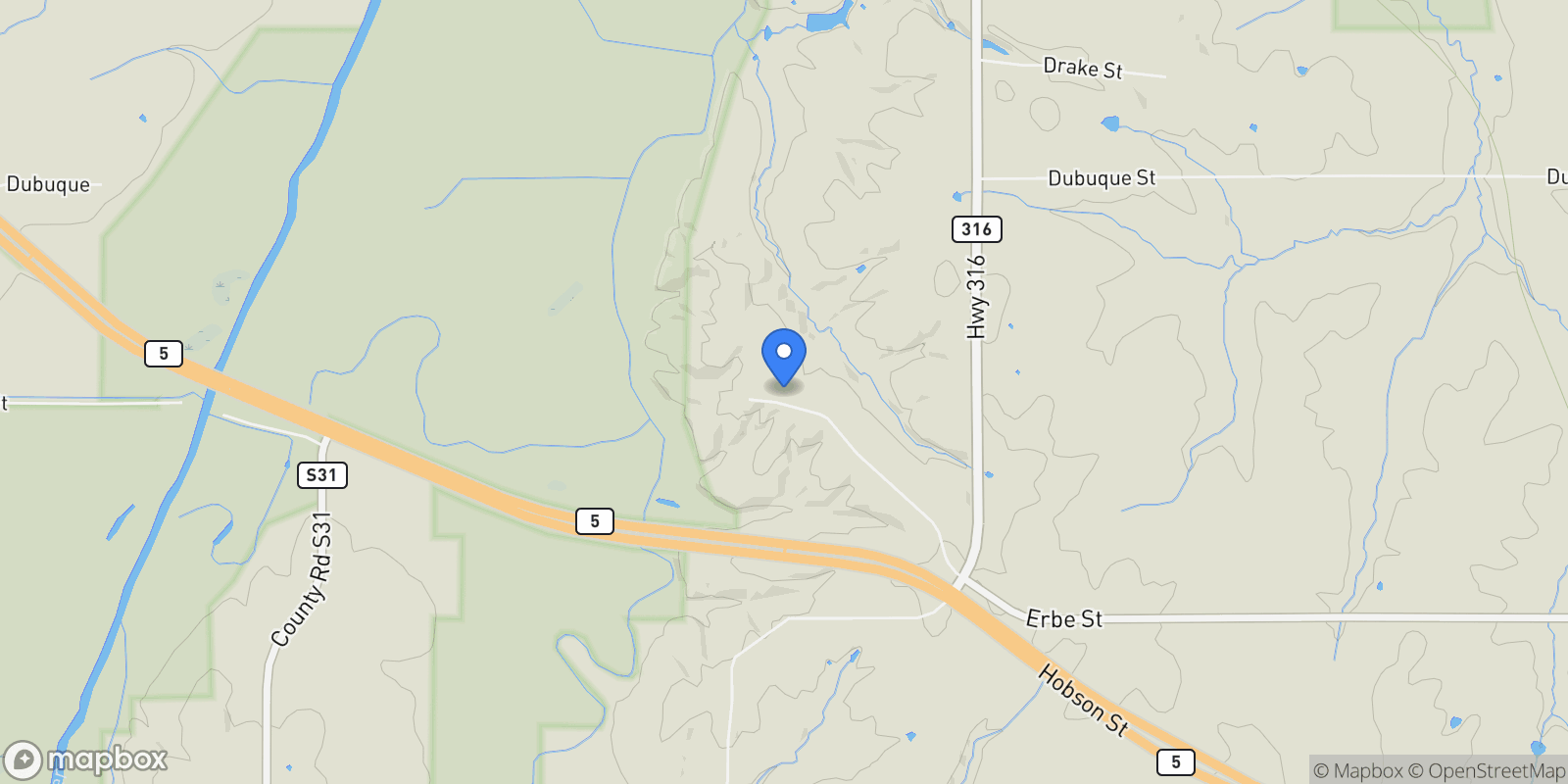 Map showing 24479 Elthon Place, Swan, IA 50252, Swan, Iowa, United States.