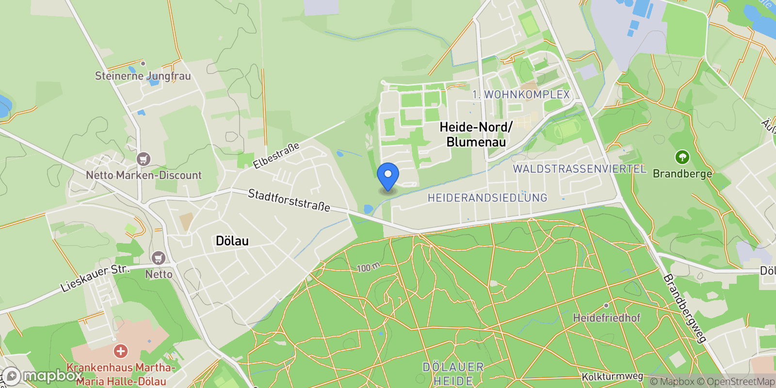Map showing Halle (Saale), Saxony-Anhalt, Germany.