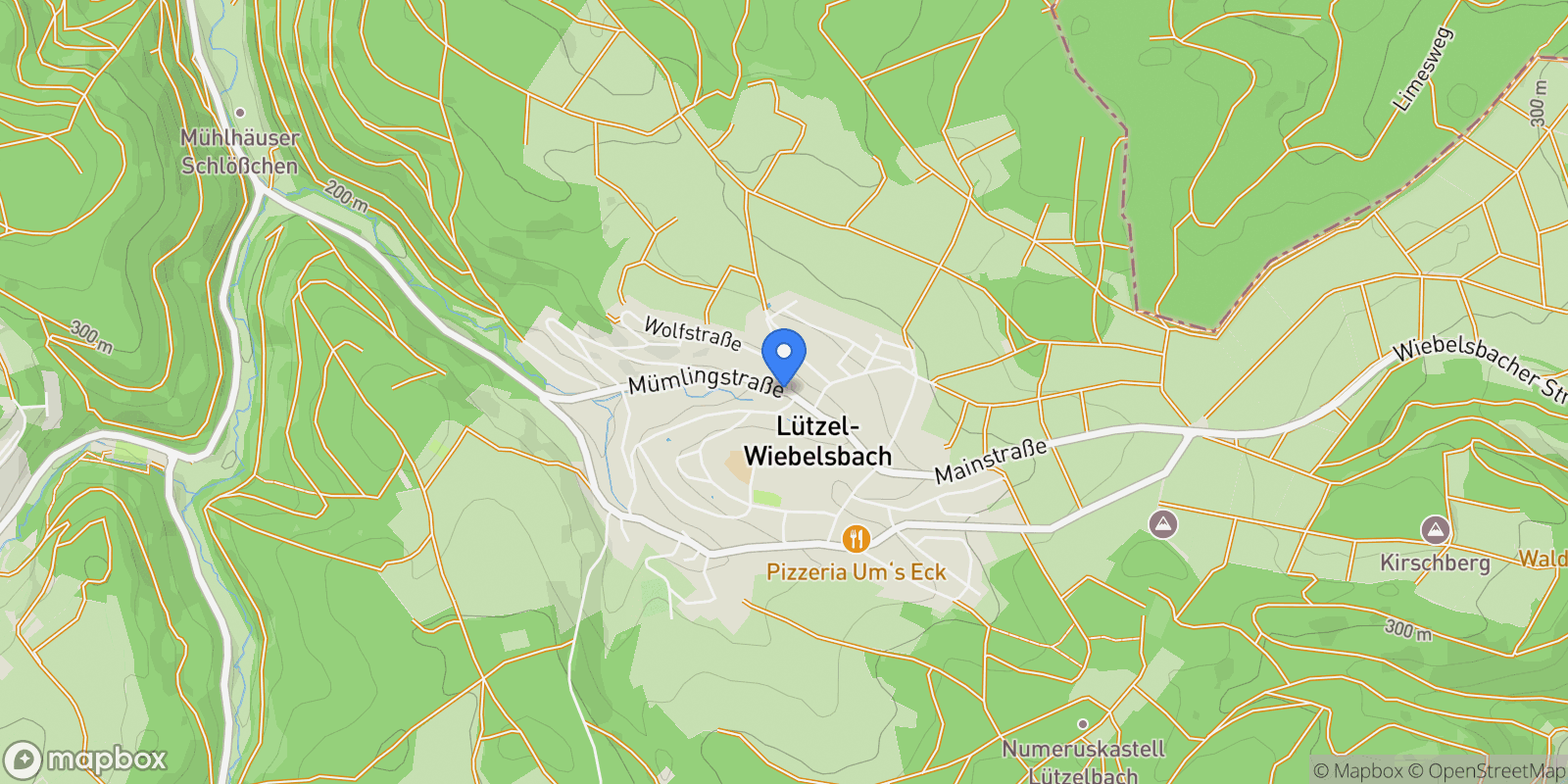 Map showing Lützelbach, Hessen, Germany.