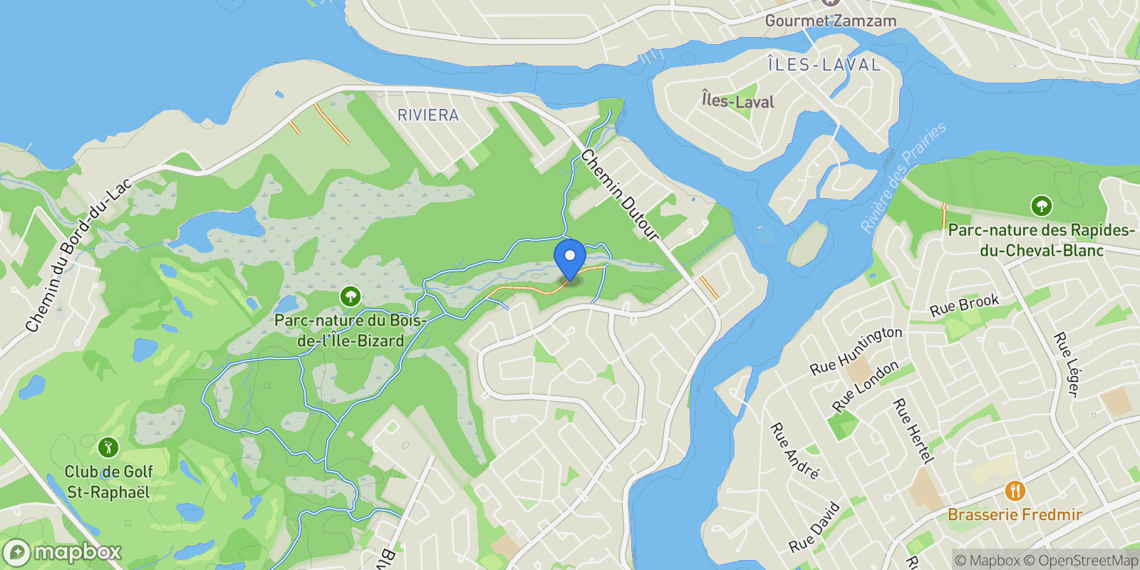 Map showing Montréal (L'Île-Bizard/Sainte-Geneviève), QC, H9C3B3, CANADA, Montreal, Quebec, Canada.