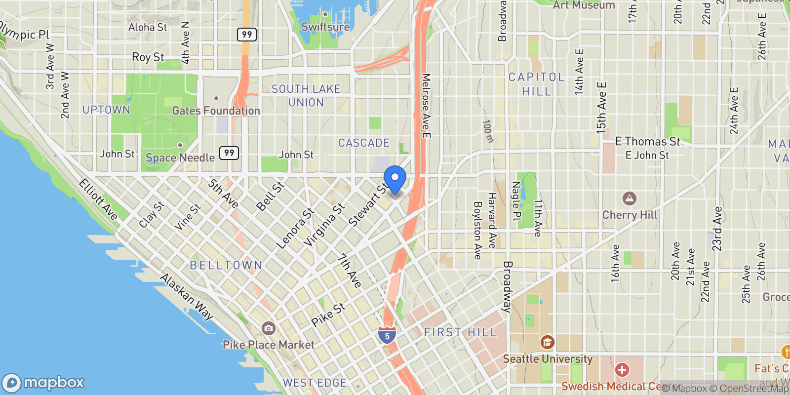 Map showing 1808 Minor Ave Unit #PH203 , Seattle, WA 98101, Seattle, Washington, United States.