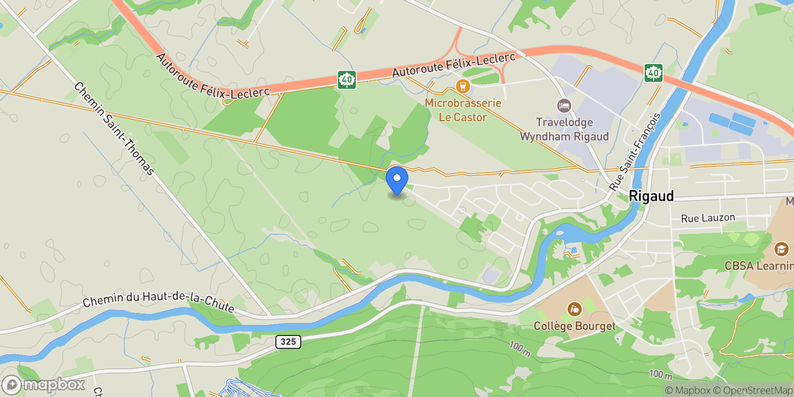 Map showing Rigaud, QC, J0P1P0, CANADA, Rigaud, Quebec, Canada.