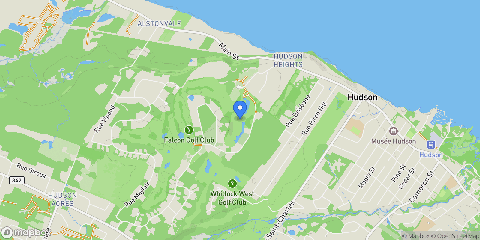Map showing Hudson, QC, J0P1H0, CANADA, Hudson, Quebec, Canada.