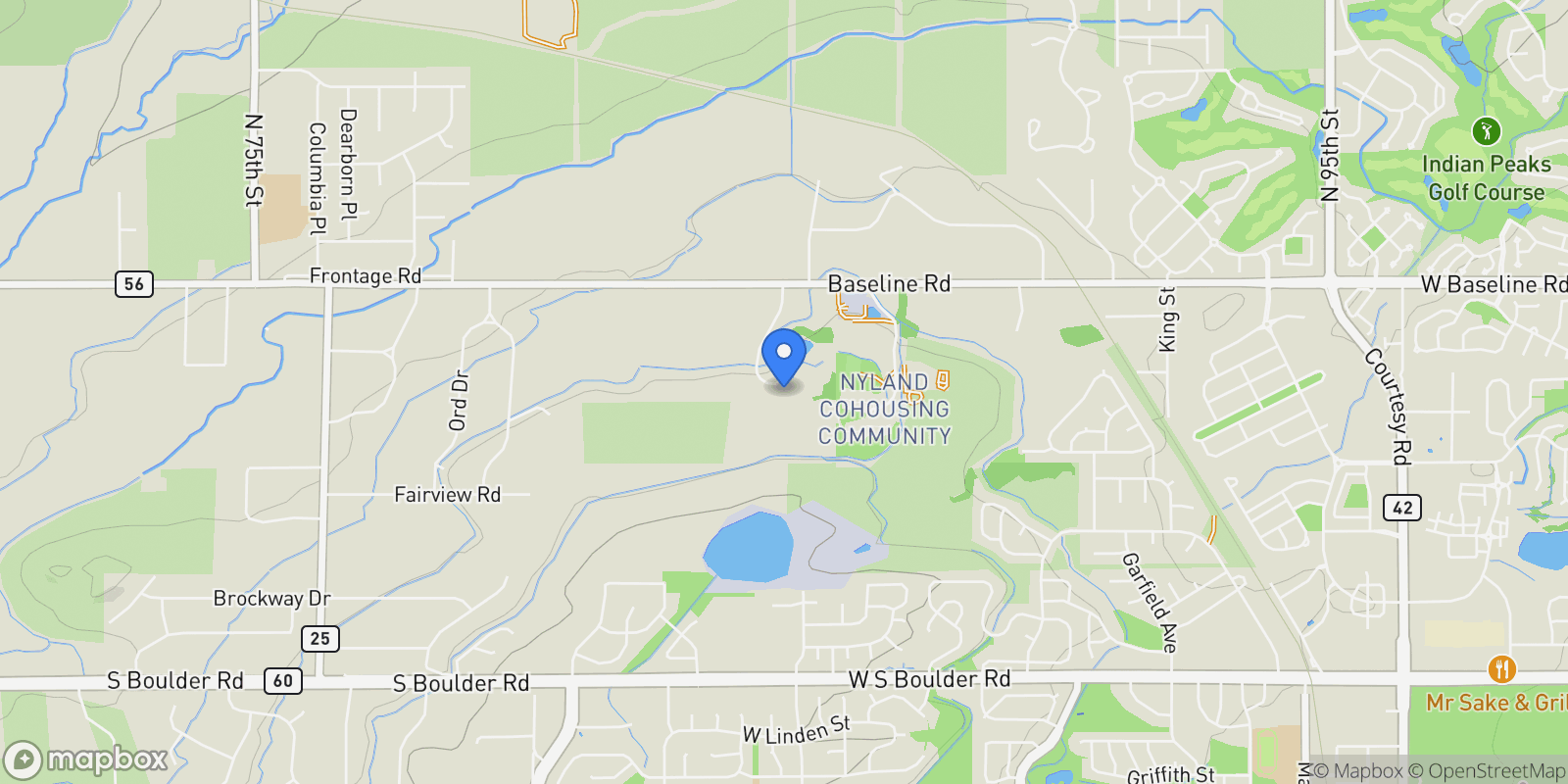 Map showing 145 Brittany Lane, Boulder, Colorado, United States.