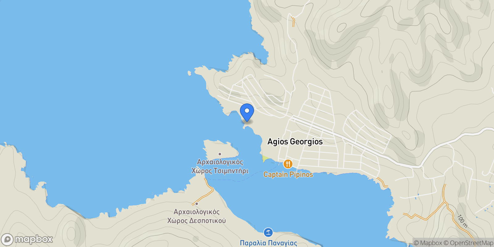 Map showing Antiparos, Aegean, Greece.