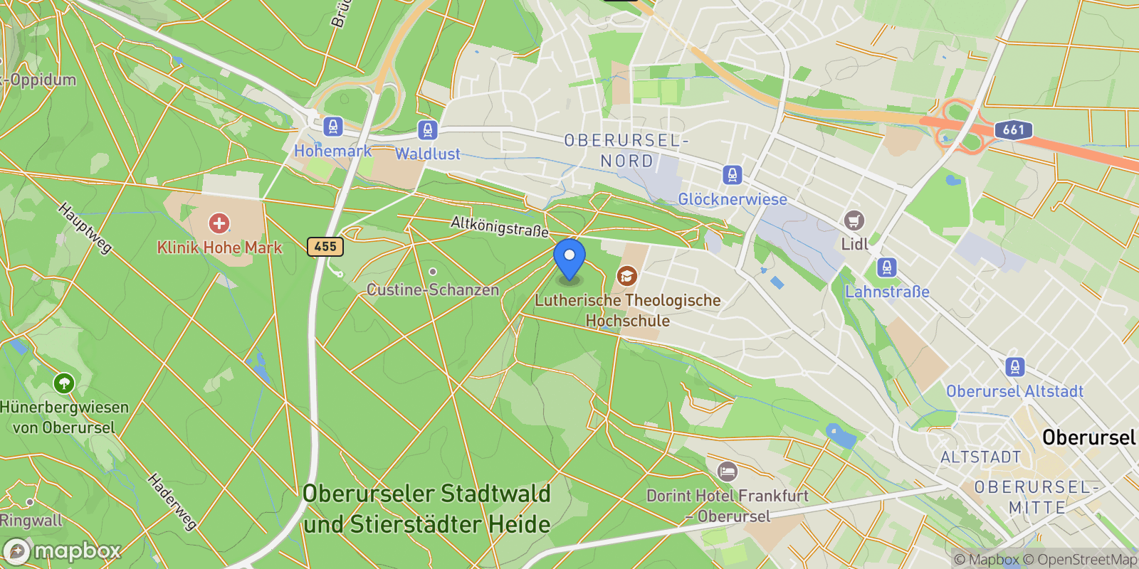 Map showing Oberursel, Hessen, Germany.