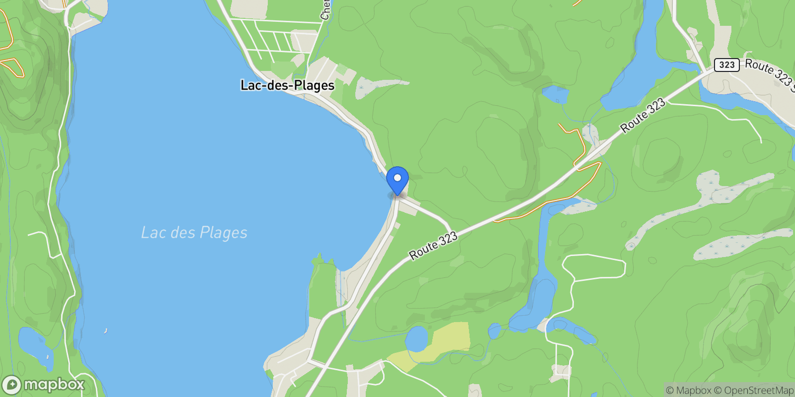 Map showing Lac-des-Plages, QC, J0T1K0, CANADA, Lac-des-Plages, Quebec, Canada.