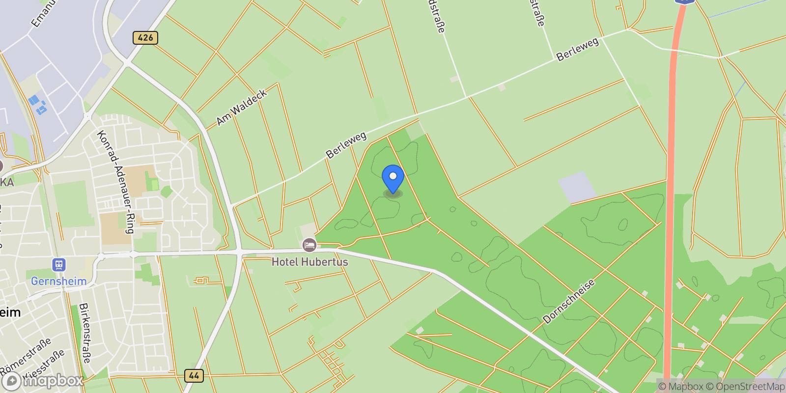 Map showing Gernsheim, Hessen, Germany.
