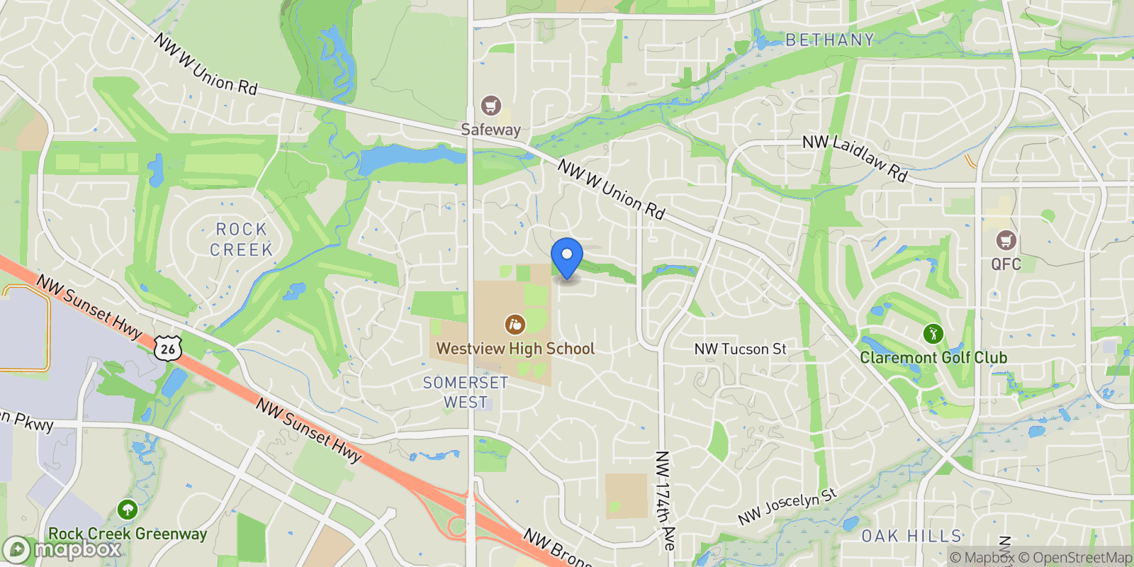 Map showing 17928 NW Layla, Portland, OR, 97229, USA, Portland, Oregon, United States.