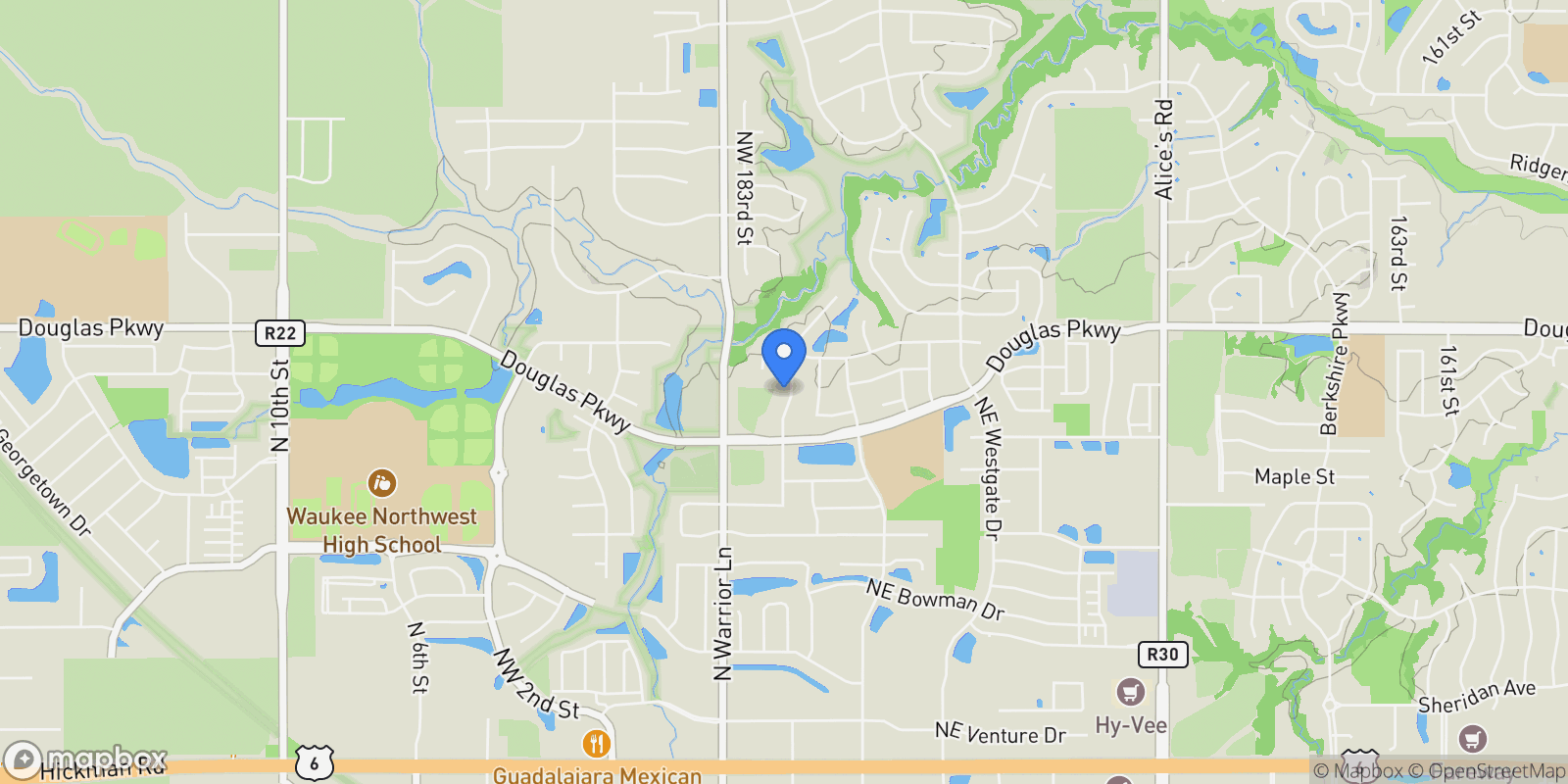Map showing 780 NE Badger Lane, Waukee, IA 50263, Waukee, Iowa, United States.