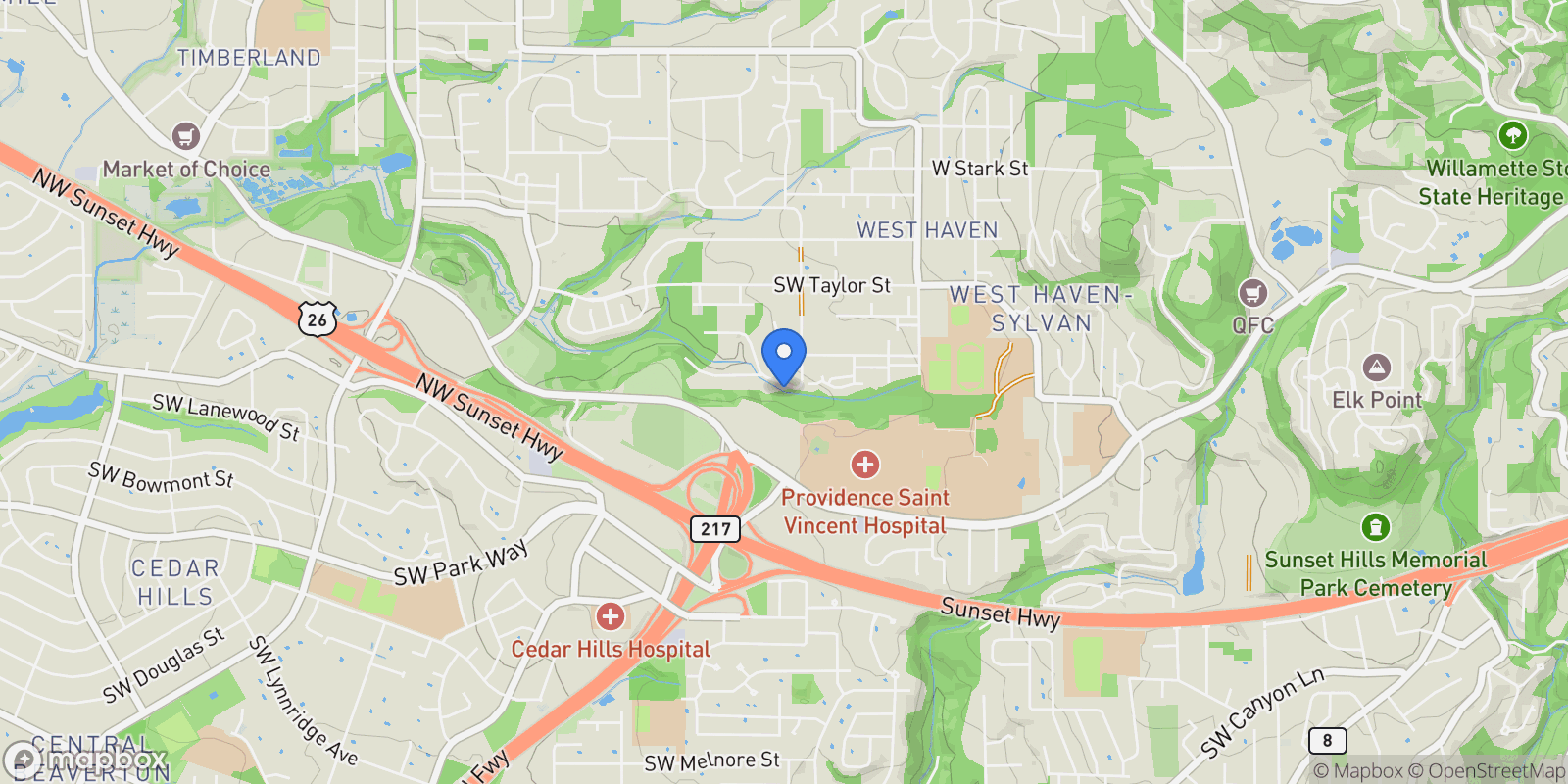 Map showing 9630 SW SPRING CREST DR, Portland, OR, 97225, USA, Cedar Hills, Oregon, United States.