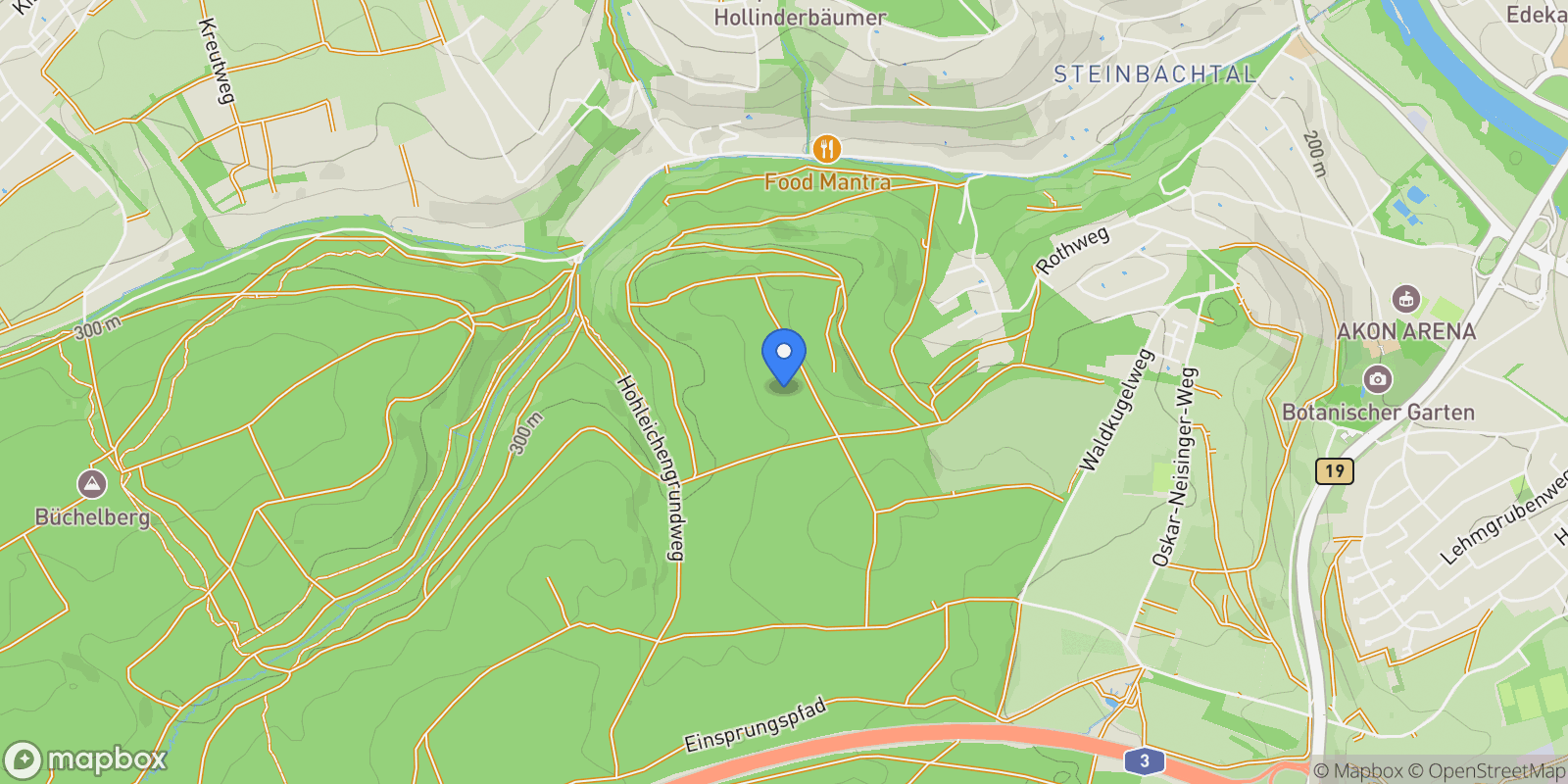Map showing Würzburg, Bavaria, Germany.