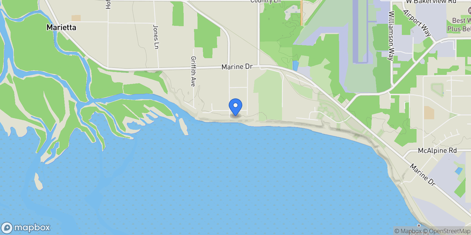 Map showing 1359 Olympic Way, Bellingham, WA, 98225, USA, Bellingham, Washington, United States.