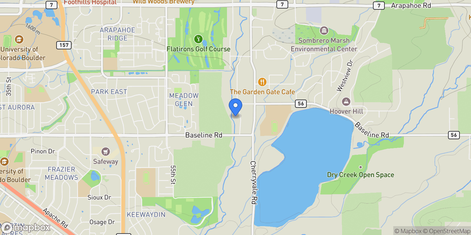 Map showing 819 Gapter Road, Boulder, Colorado, United States.