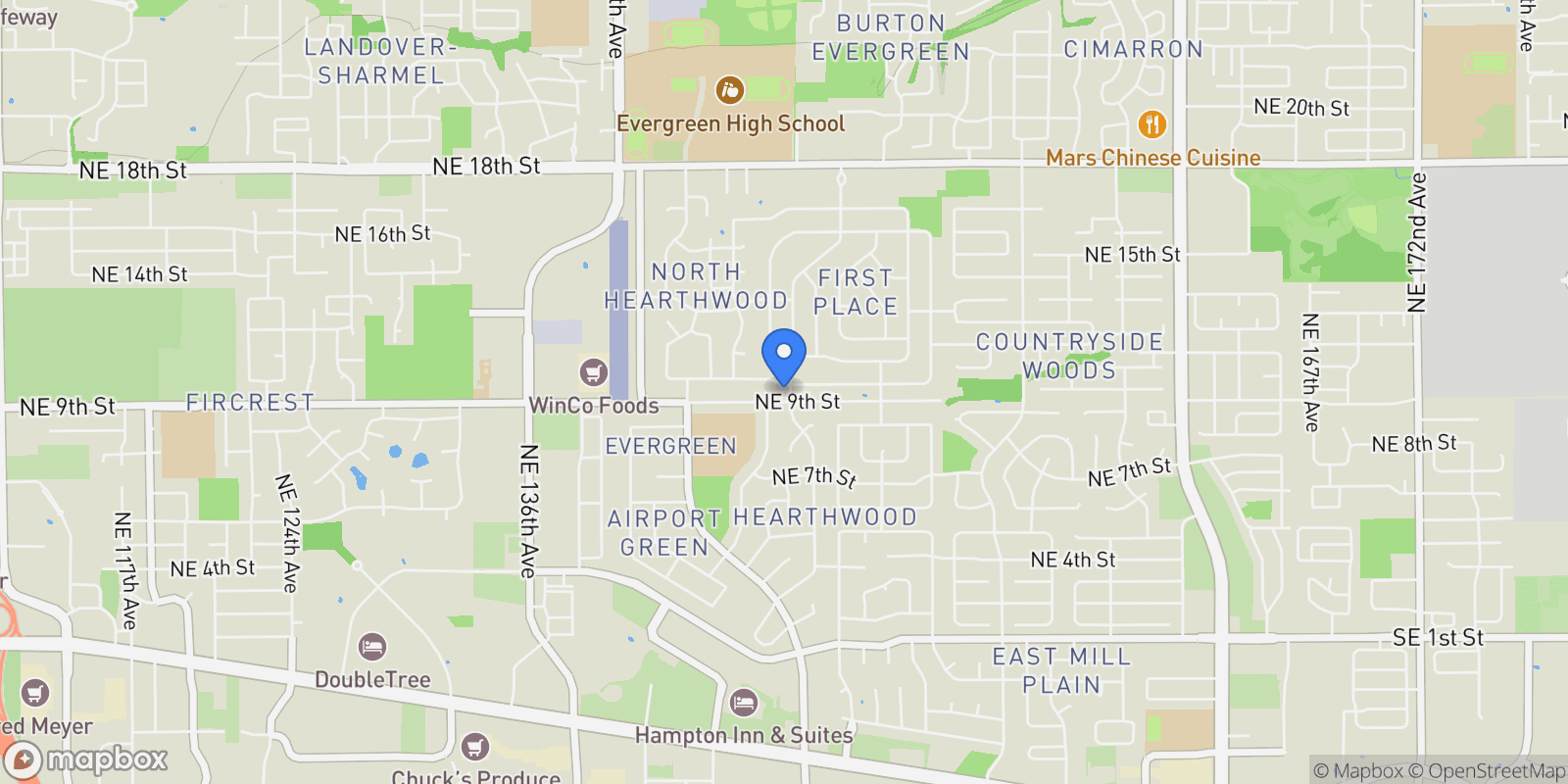 Map showing 14511 NE 10TH ST, Vancouver, WA, 98684, USA, Vancouver, Washington, United States.