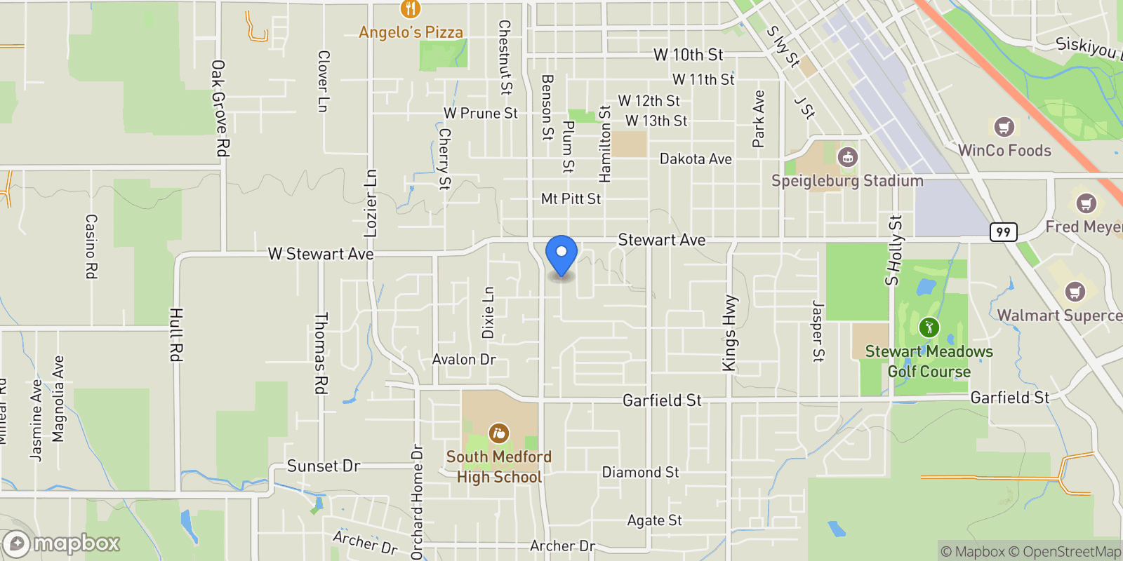 Map showing 1018 Coleman Hills, Medford, OR, 97501, USA, Medford, Oregon, United States.