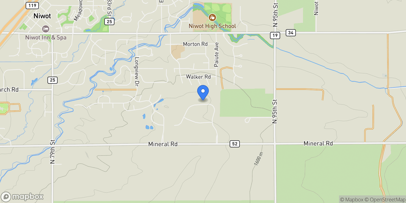 Map showing 6557 Legend Ridge Trail, Longmont, Colorado, United States.
