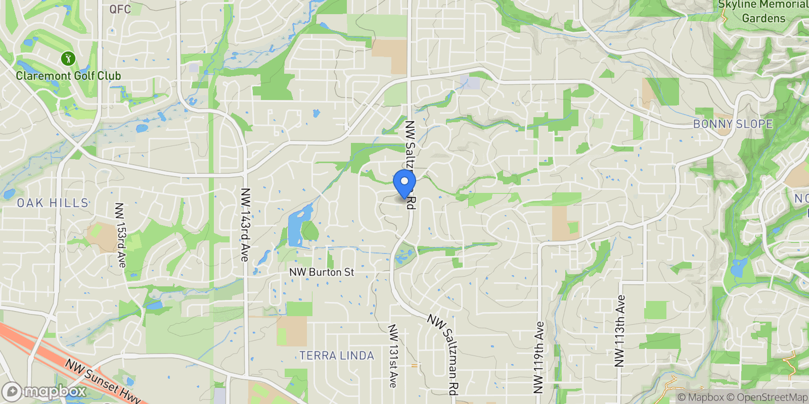 Map showing 13021 NW Harvest St, Portland, OR, 97229, USA, Portland, Oregon, United States.