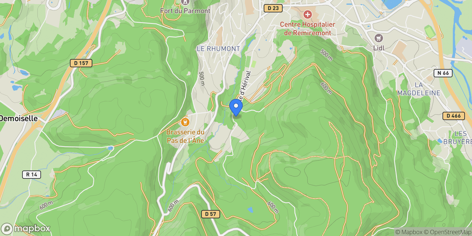 Map showing Remiremont, Grand Est, France.