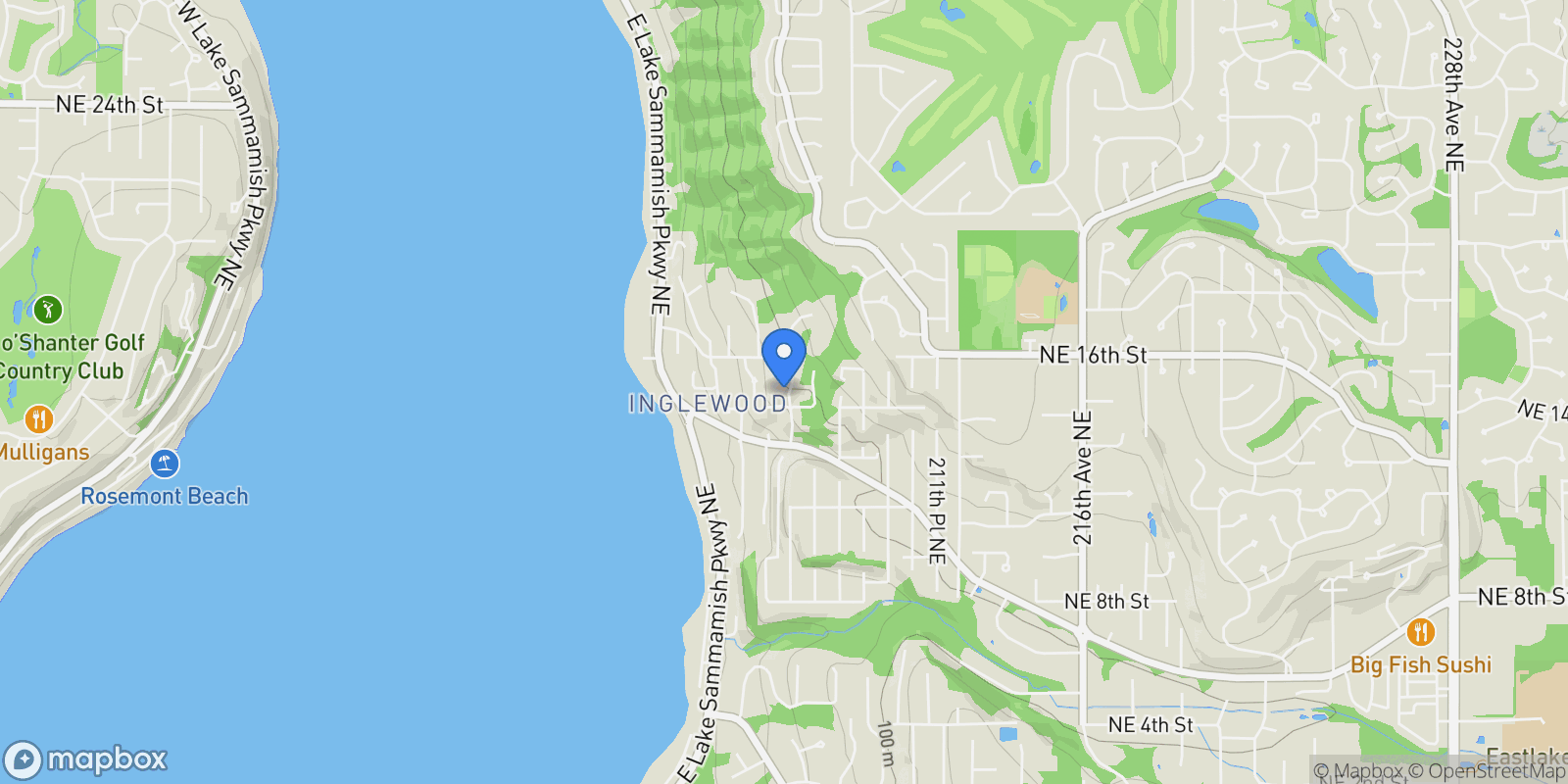 Map showing 20615 NE 16th Street, Sammamish, WA, 98074, USA, Sammamish, Washington, United States.