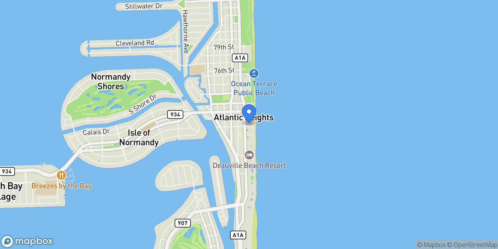 Map showing 6901 Collins Ave 401, Miami Beach, Florida, United States.
