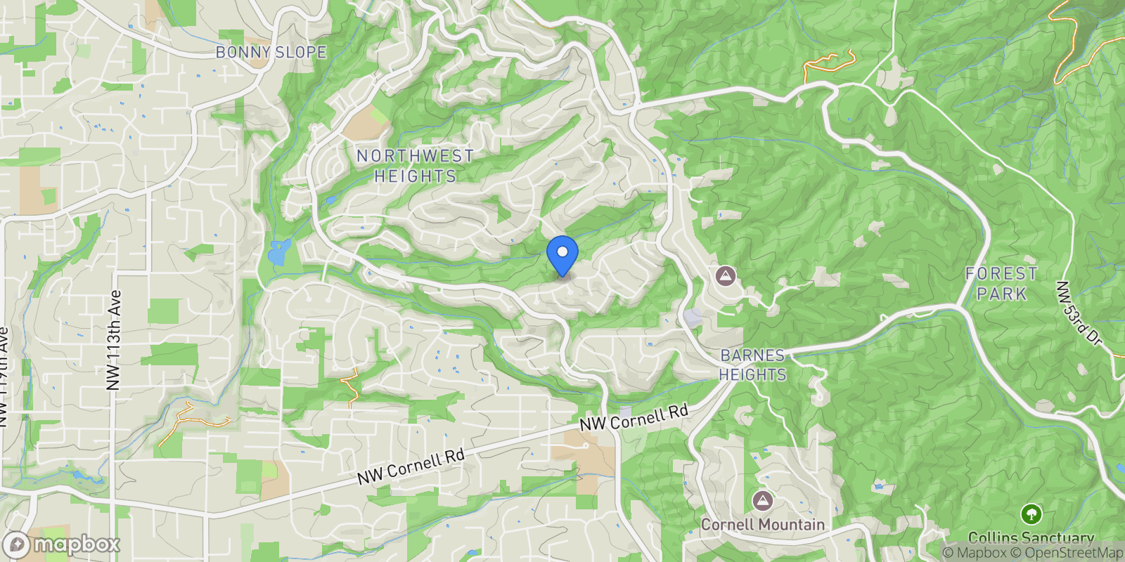 Map showing 8601 NW HAZELTINE ST, Portland, OR, 97229, USA, Portland, Oregon, United States.