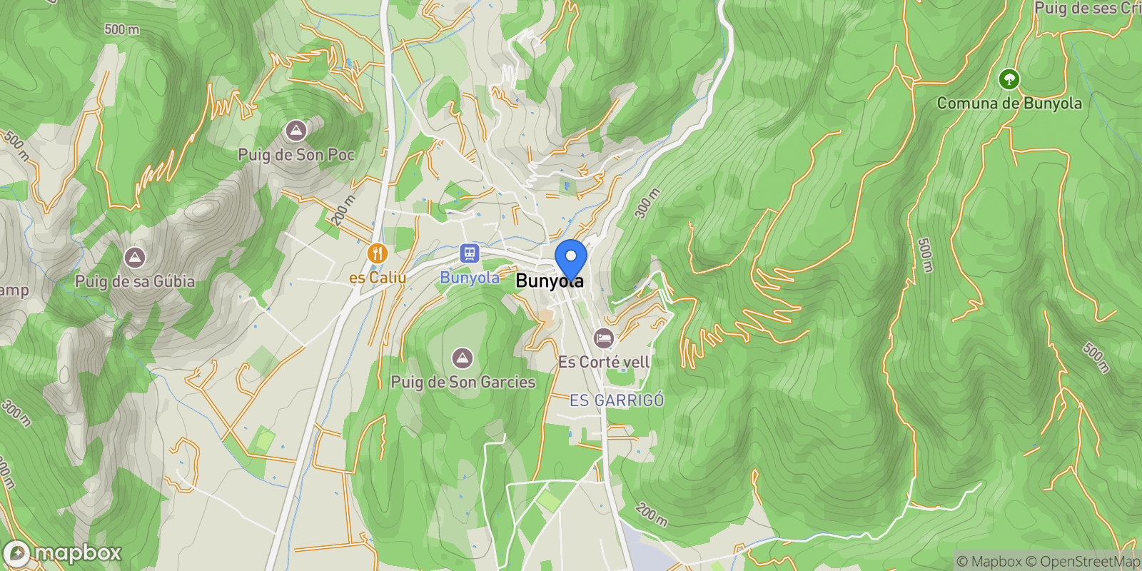 Map showing Bunyola, Balearic Islands, Spain.