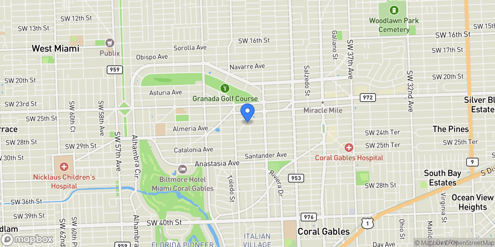Map showing 2600 Cardena St 11, Coral Gables, Florida, United States.