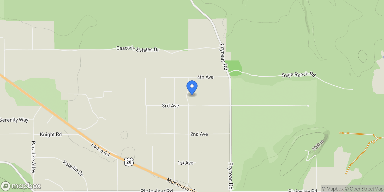 Map showing 67134 Central, Bend, OR, 97703, USA, Bend, Oregon, United States.