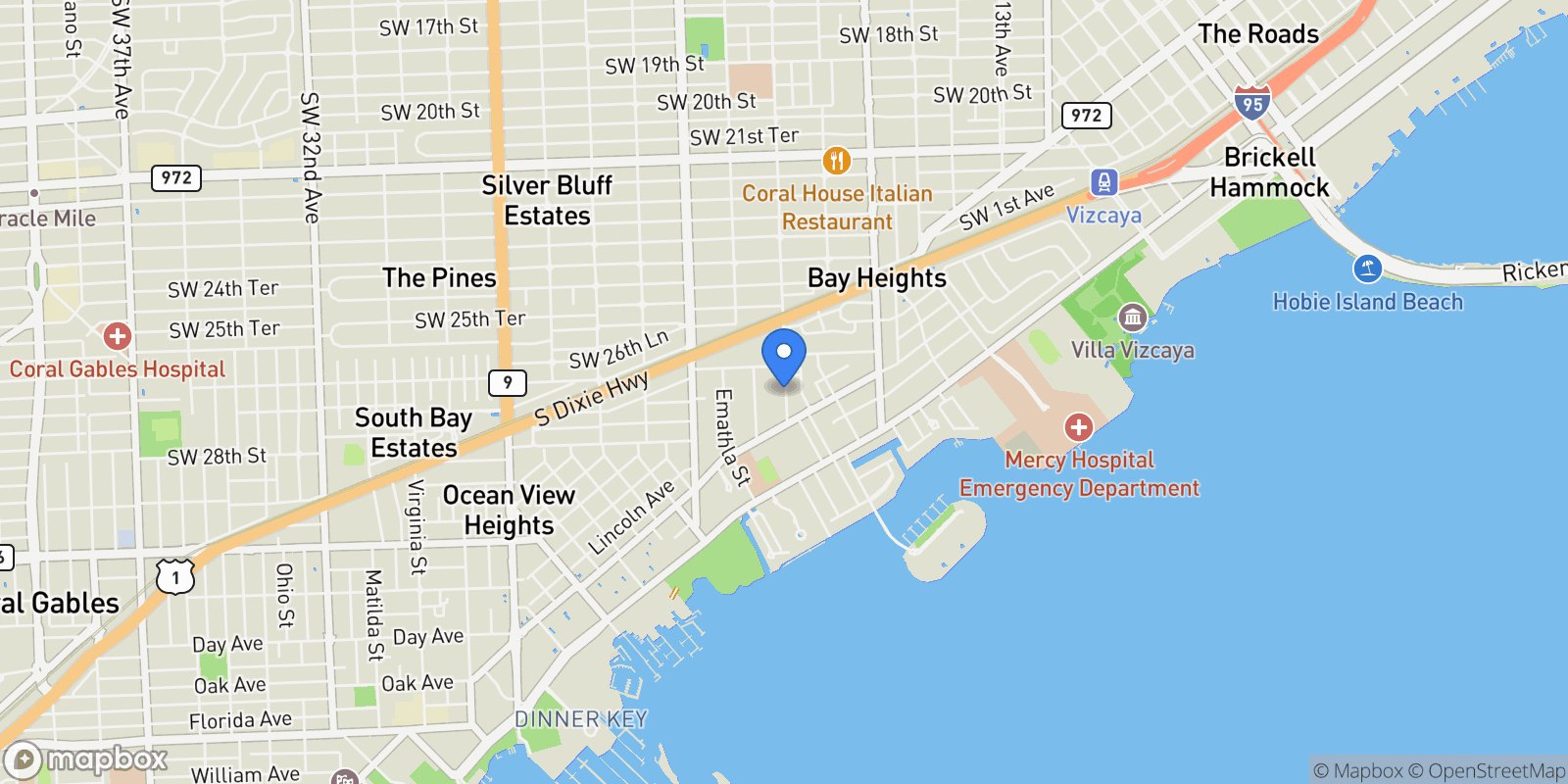 Map showing 2850 Natoma St, Miami, Florida, United States.