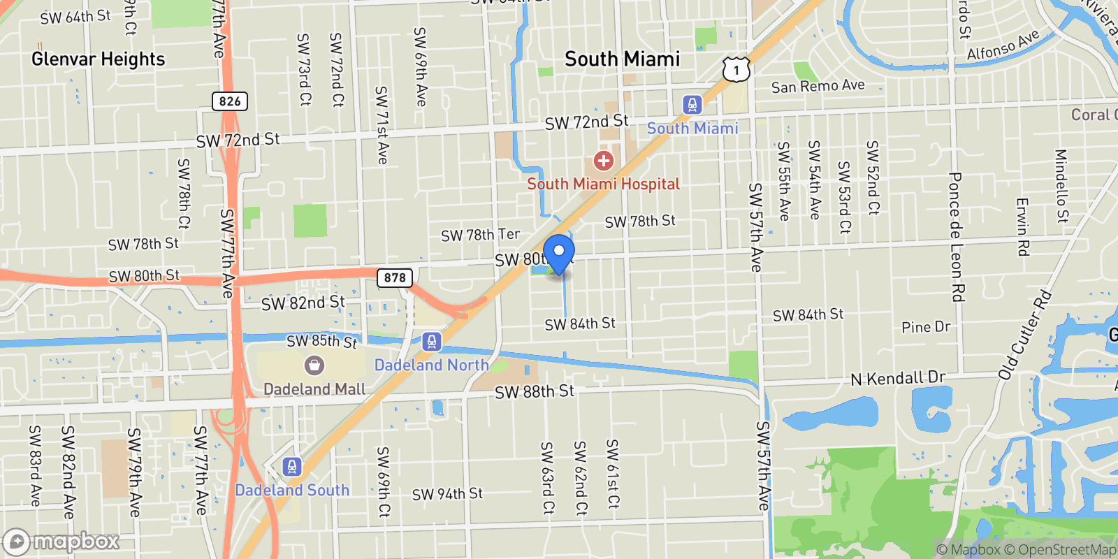 Map showing 6400 SW 81st St, Miami, Florida, United States.