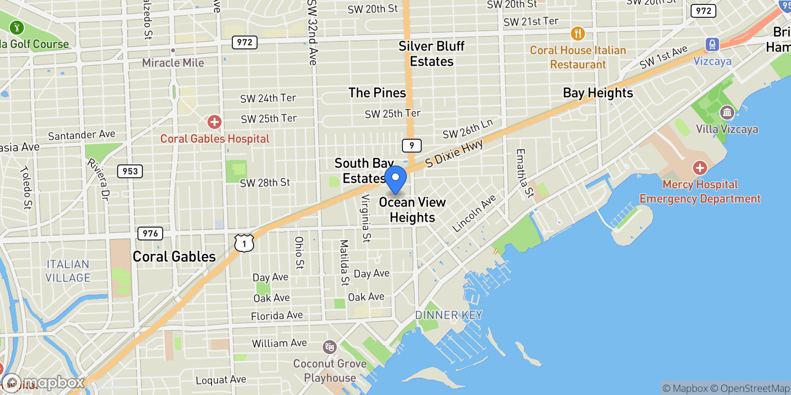Map showing 2824 Coconut Ave 2824, Miami, Florida, United States.