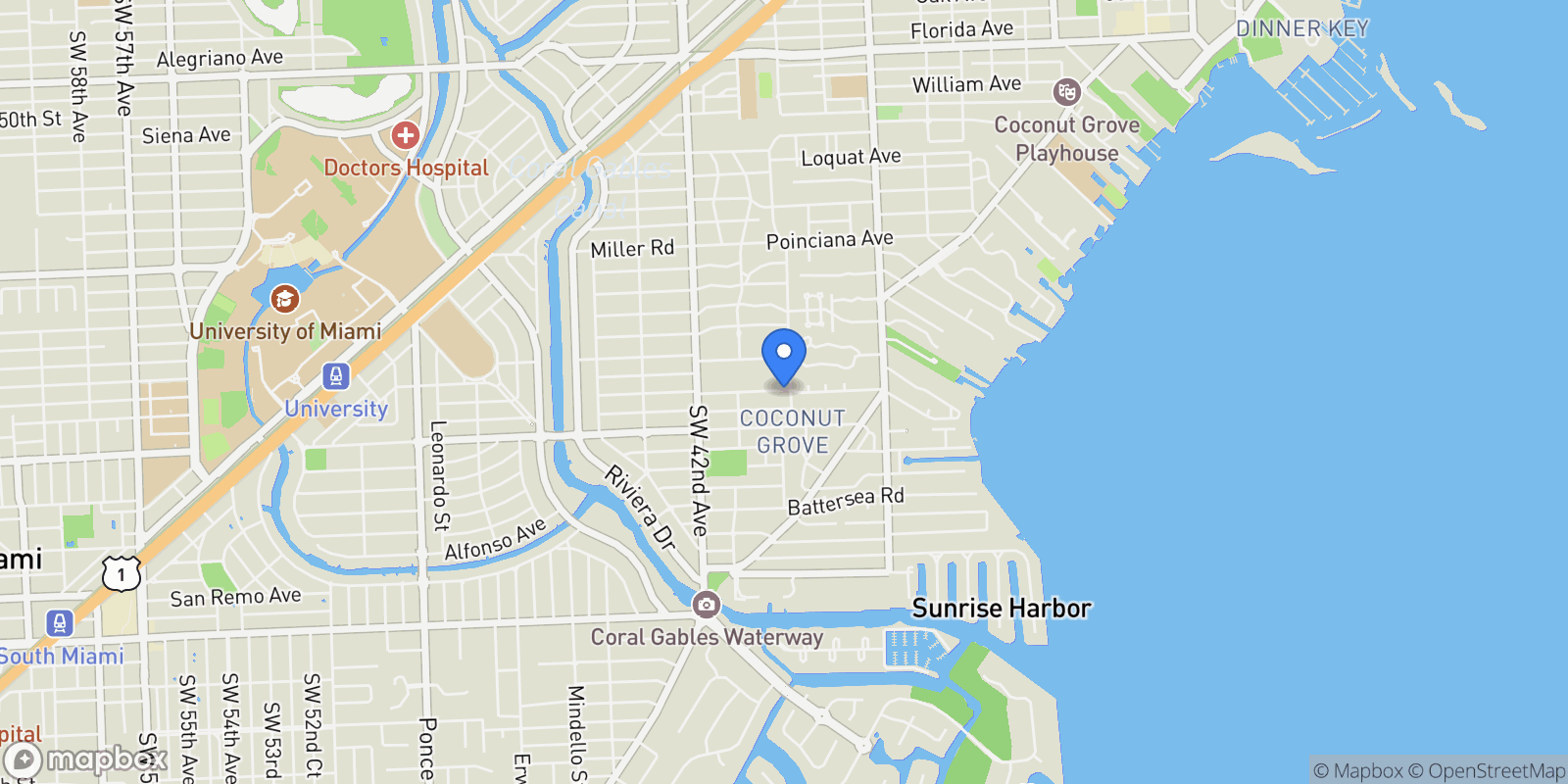 Map showing 4010 Park Ave, Miami, Florida, United States.