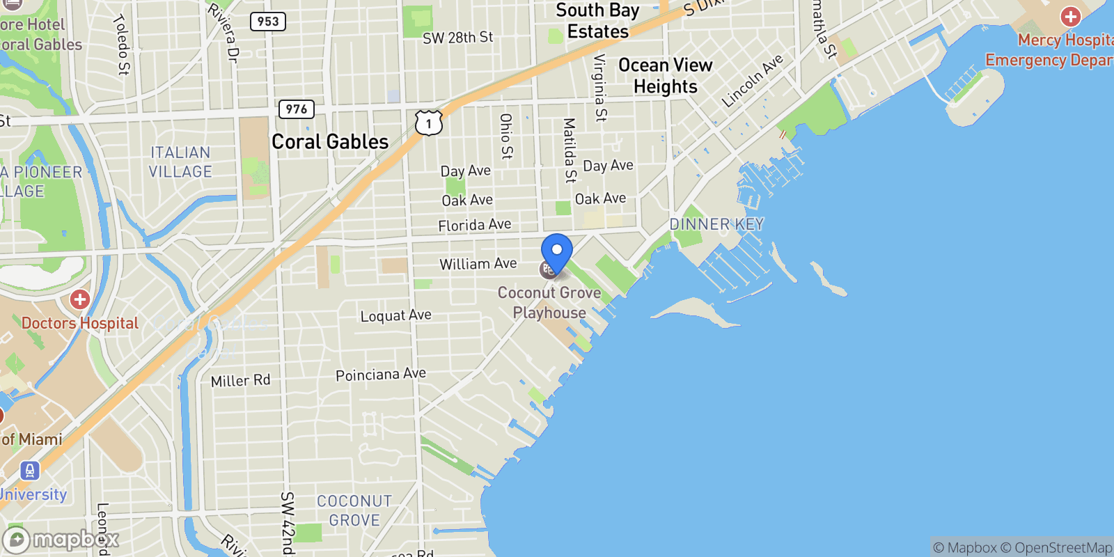 Map showing 3506 Banyan Cir, Miami, Florida, United States.